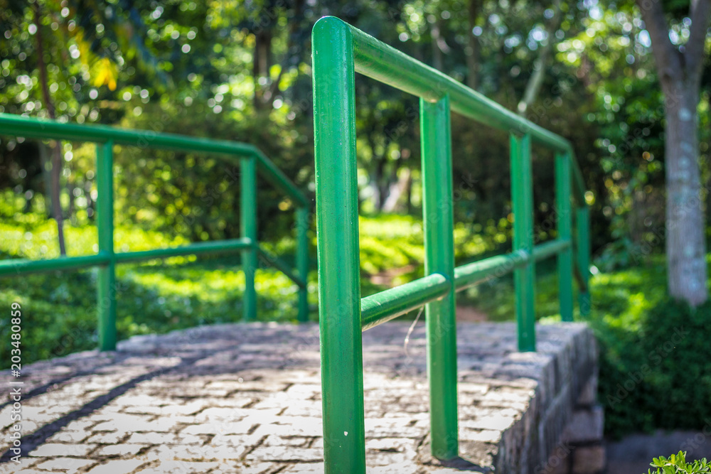 Handrail of a bridge in a park in Jundiaí Sao Paulo. Handrail of a bridge in a park in Jundiaí Sao Paulo.