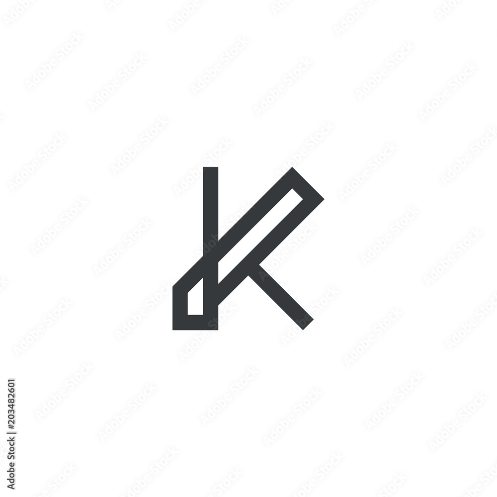 letter k logo design vector illustration template, Line letter K logotype. letter k logo design vector illustration template, Line letter K logotype.