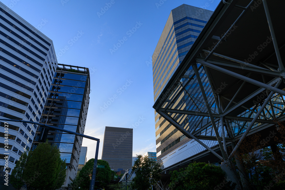 The building of World Trade Center Portland, Scenery of downtown Portland The building of World Trade Center Portland, Scenery of downtown Portland