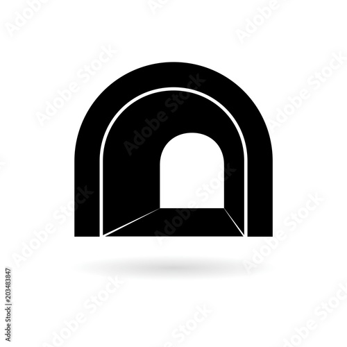 Road with tunnel icon