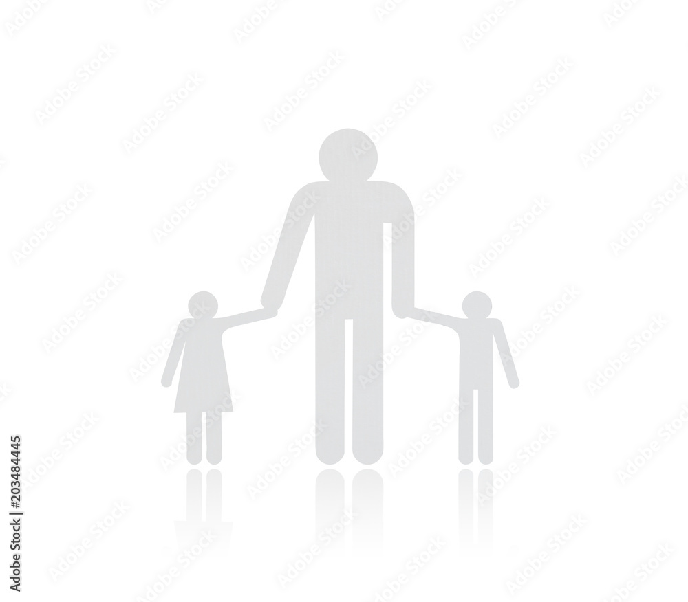 Paper cut of family isolated on white background Paper cut of family isolated on white background