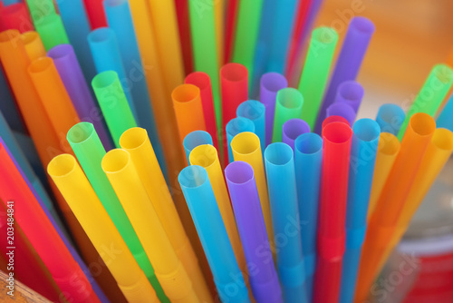 close up multicolor Plastic tube