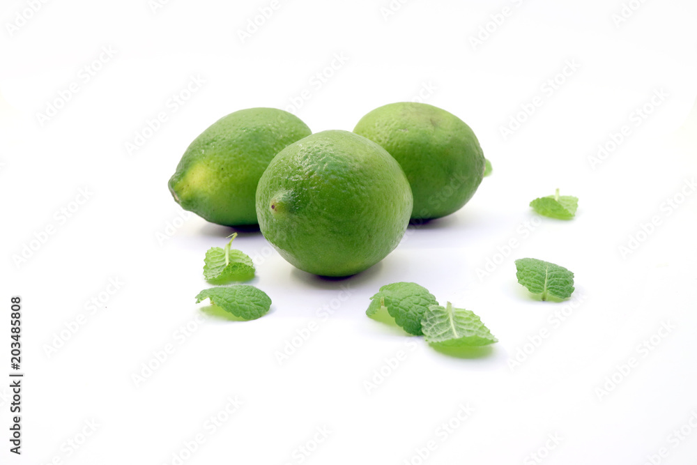 Tropical fresh and delicious lime objects Tropical fresh and delicious lime objects