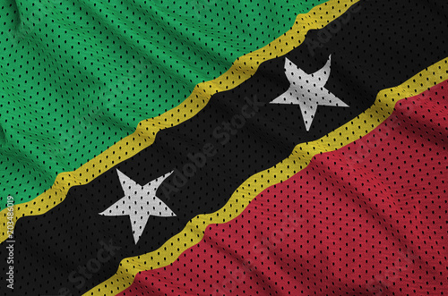 Saint Kitts and Nevis flag printed on a polyester nylon sportswe photo