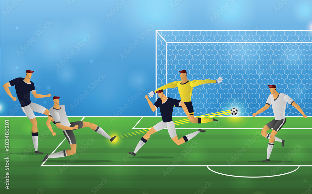 Soccer player in action on stadium background Soccer player in action on stadium background