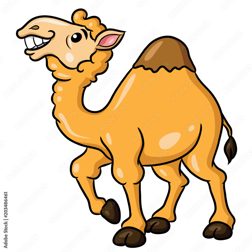 Camel Cute Cartoon Illustration of cute cartoon camel. Stock Vector | Adobe  Stock