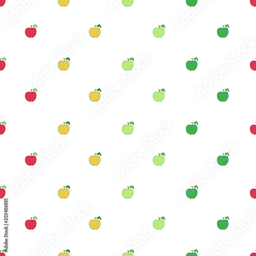 Fototapeta Naklejka Na Ścianę i Meble -  Seamless pattern with cartoon colorful apples.