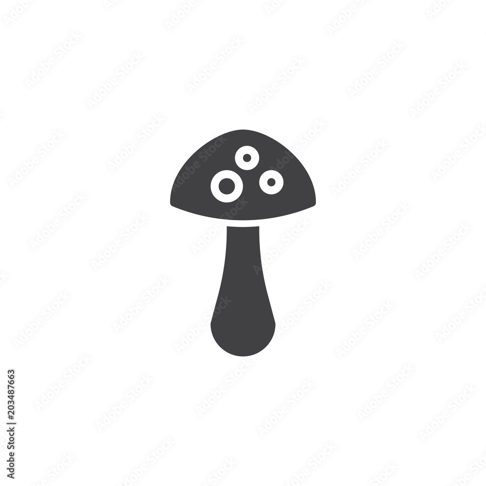 Mushroom vector icon. filled flat sign for mobile concept and web design. Hallucinogenic fungus simple solid icon. Symbol, logo illustration. Pixel perfect vector graphics