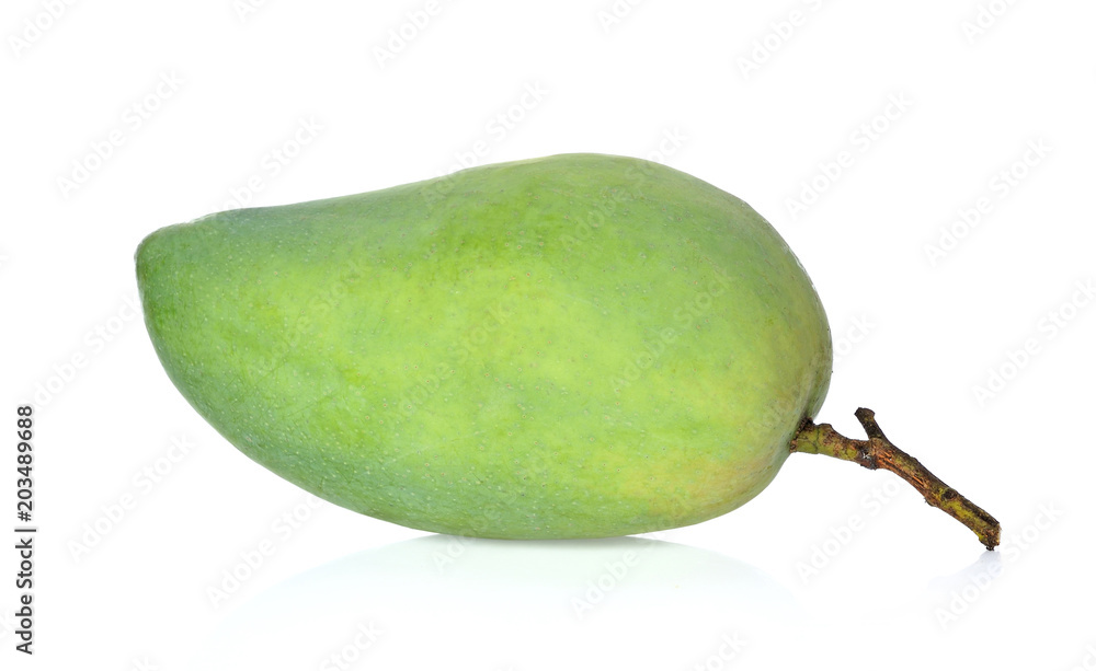 green mango fruit (Mangifera) isolated on white background green mango fruit (Mangifera) isolated on white background