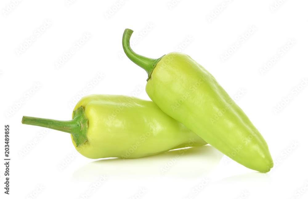 Green hot chili pepper isolated on the white background. Green hot chili pepper isolated on the white background.