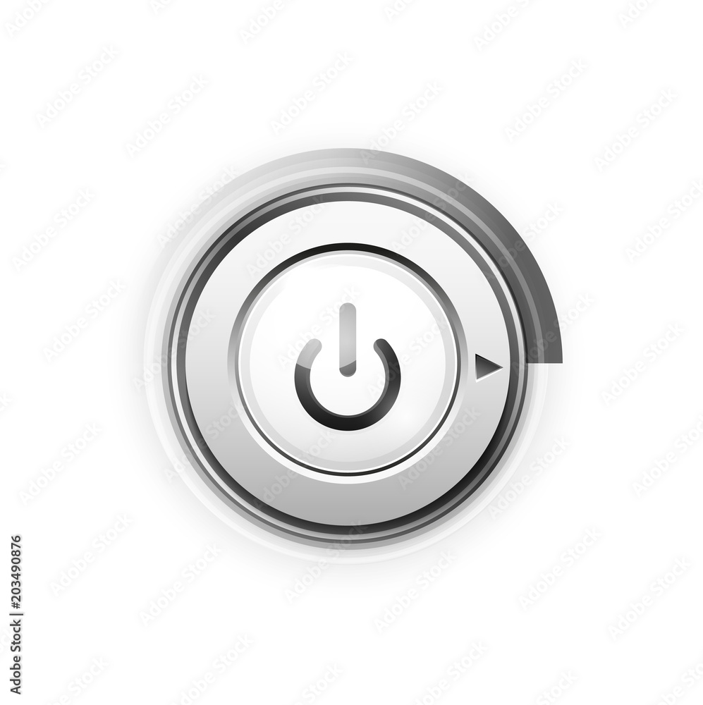 Power button technology logo, digital art techno concept, on off icon Power button technology logo, digital art techno concept, on off icon