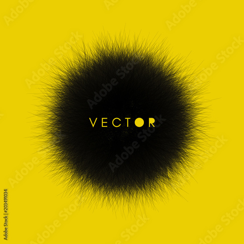 The sphere consisting of chaotic lines. Vector realistic fluffy element.