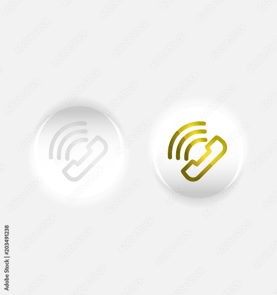 Vector phone support web button Vector phone support web button