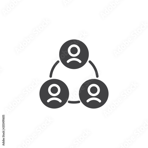 Multiple user vector icon. filled flat sign for mobile concept and web design. Teamwork simple solid icon. People connections symbol, logo illustration. Pixel perfect vector graphics