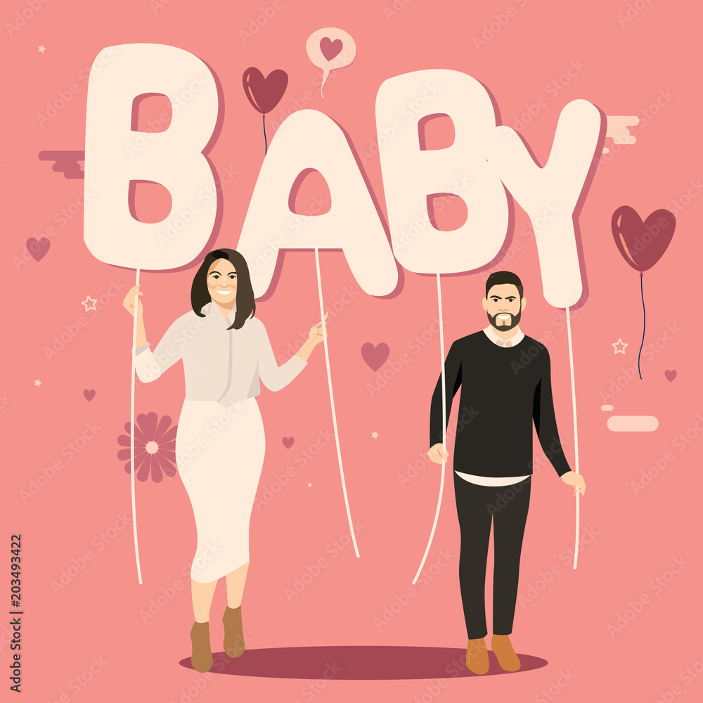 New married couple celebrating their new baby New married couple celebrating their new baby