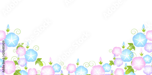 あさがお　夏　風景　背景 