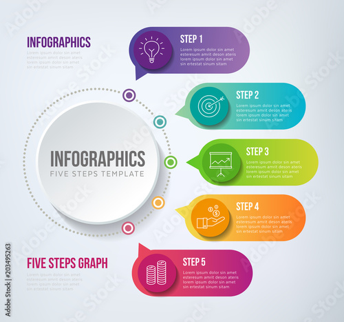 Five Steps Infographic Timeline