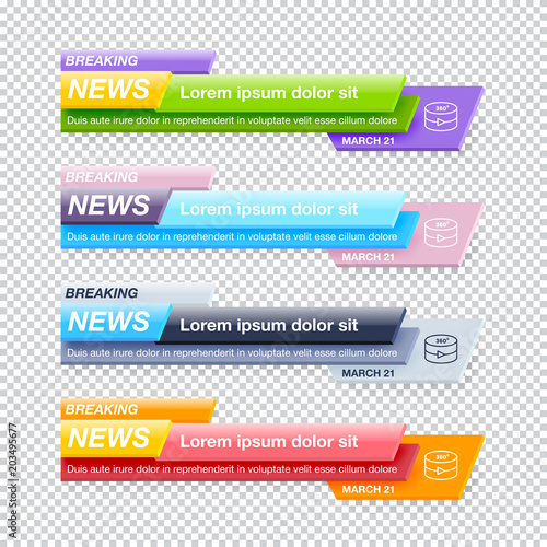 Set of Breaking News Title Templates