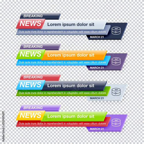 Set of Breaking News Title Templates