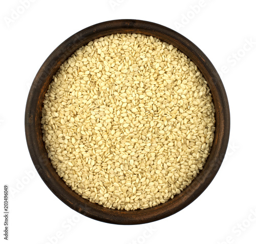 White sesame on white background.