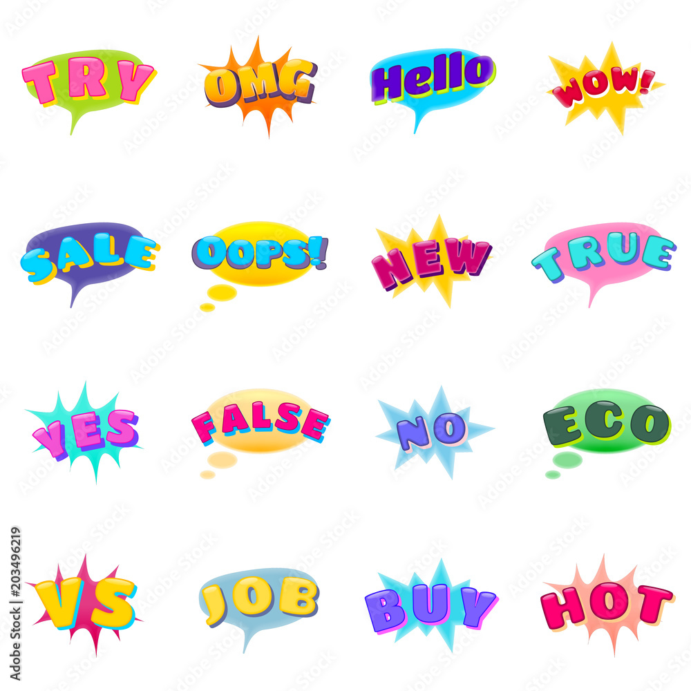 Obraz premium Set of Expression Icons
