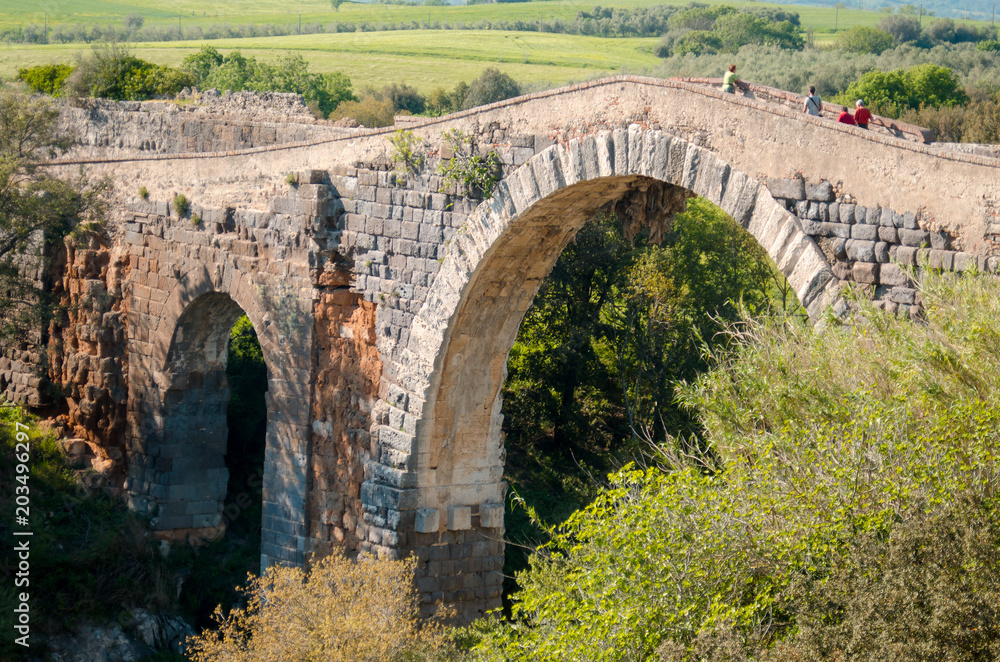 bridge over the river Fiora near the castle of Vulci