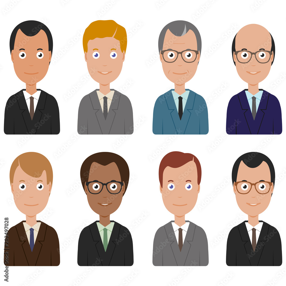 Group of business men. Vector illustration set Group of business men. Vector illustration set