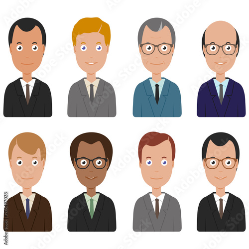 Group of business men. Vector illustration set