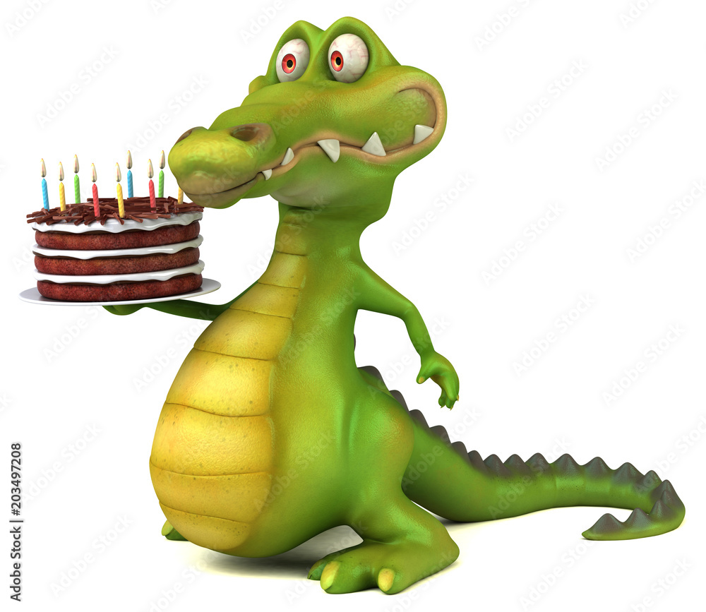 Fototapeta premium Fun crocodile - 3D Illustration