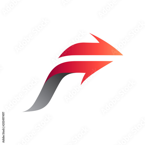 Letter F With Arrow, Initial Letter Logo Template