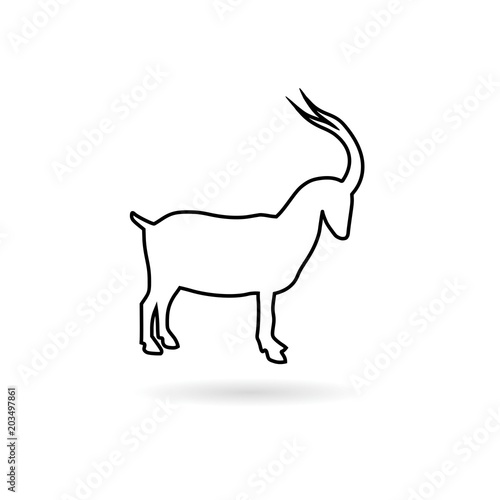 Goat line icon