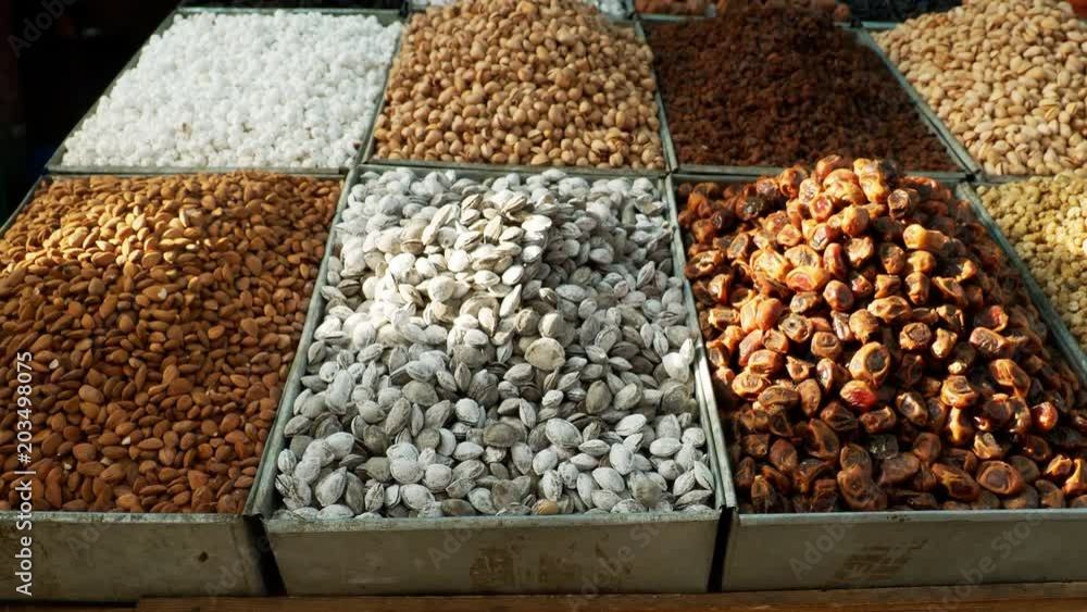 Food for sale in open bazaar Kyrgyzstan Food for sale in open bazaar Kyrgyzstan