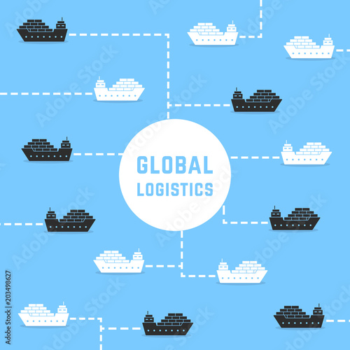 floating cargo ships like global logistics