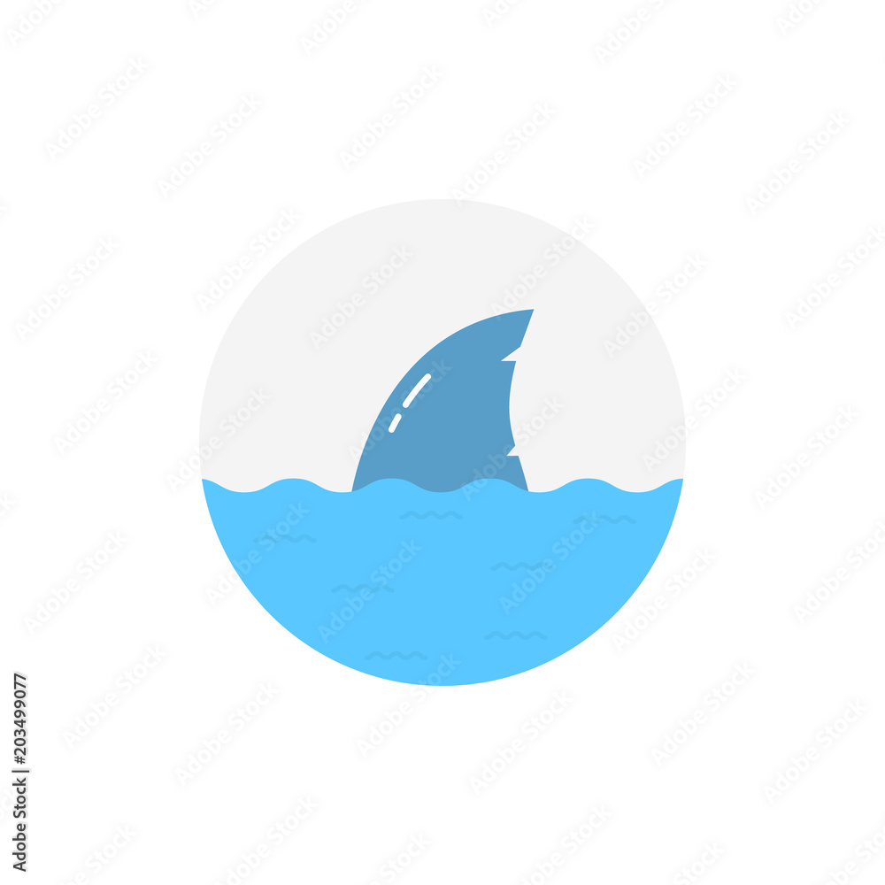 shark in water logo isolated on white background