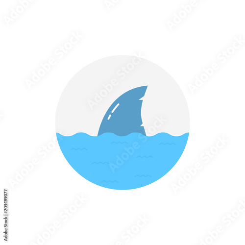 shark in water logo isolated on white background