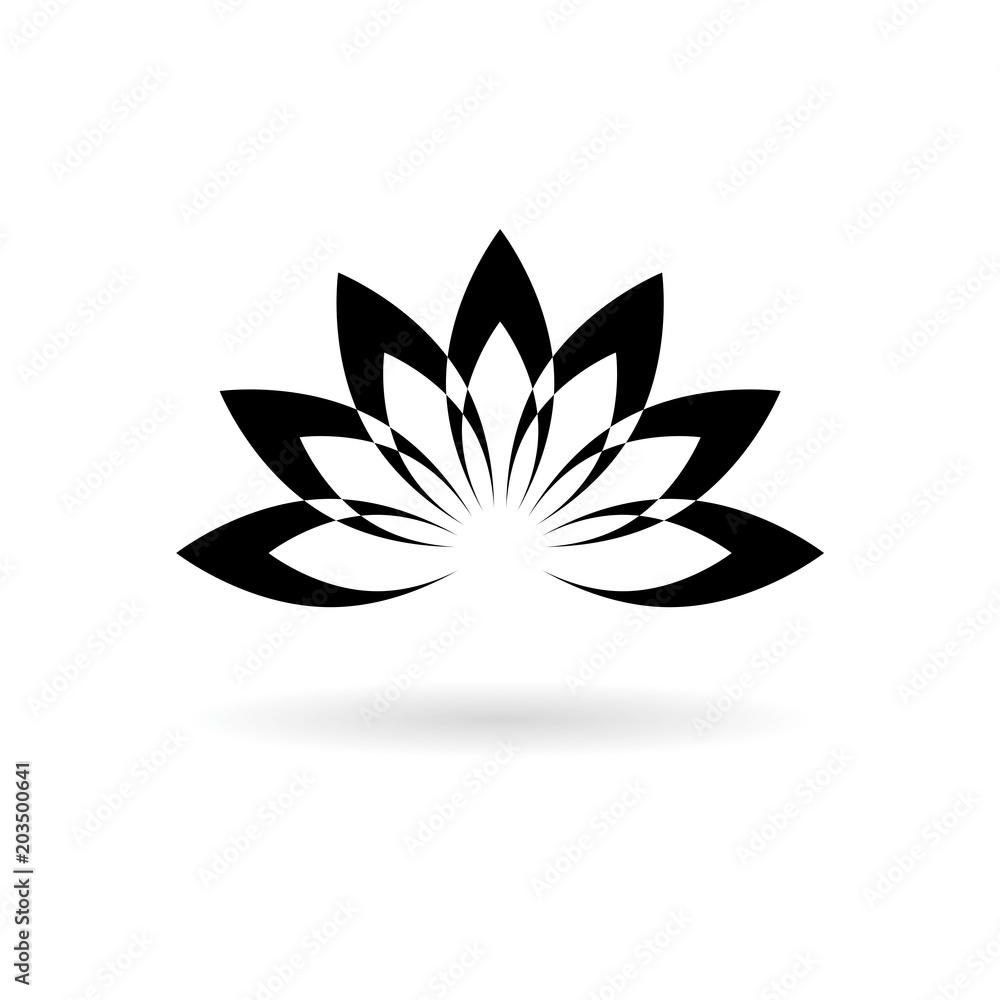 Lotus plant, Lotus silhouette icon