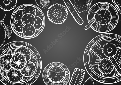 Oriental sweets illustration.