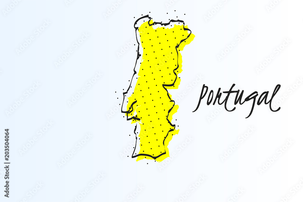Premium Vector  Europe with highlighted portugal map. vector illustration.