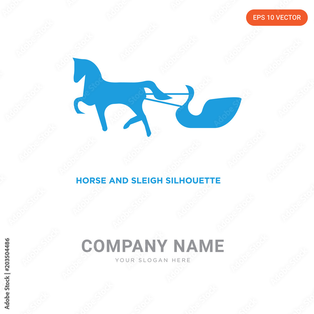 horse and sleigh company logo design