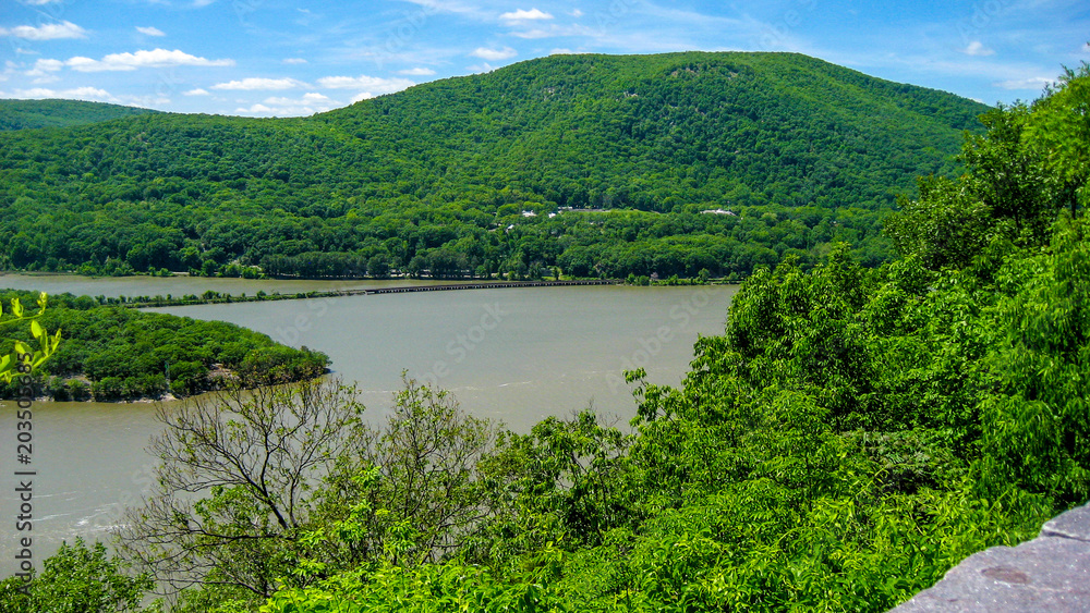 Bear Mountain State Park, New York, lake with park and trees around