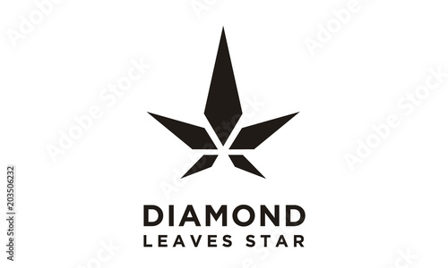 Diamond Star Cannabis Leaf logo design inspiration