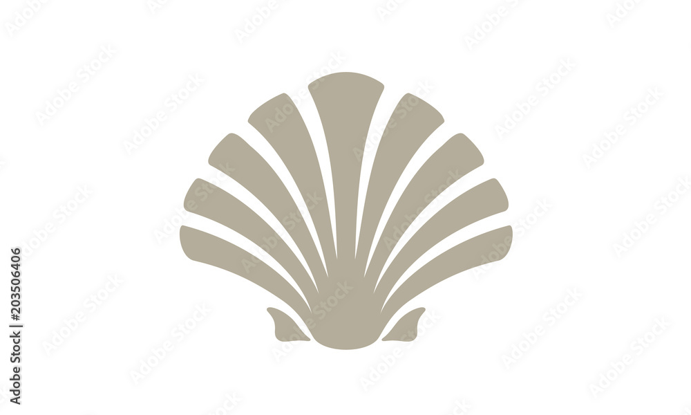 Beauty Seashell Oyster Scallop Shell Bivalve Cockle Mussel Clam Simple Silhouette Logo Design Stock ベクター Adobe Stock