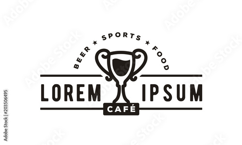 Cup Beer for Vintage Retro Sport Bar Cafe Tavern logo design inspiration 