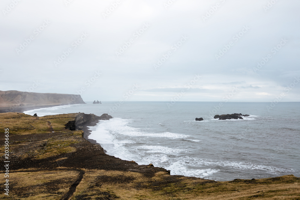 Fantastic black beach in southern Iceland