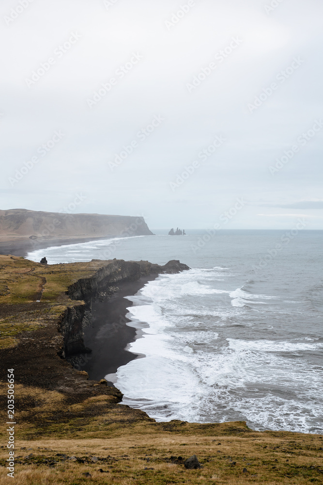 Fantastic black beach in southern Iceland