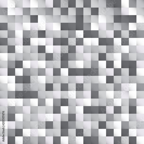 Abstract white and gray squares pattern pixel background design