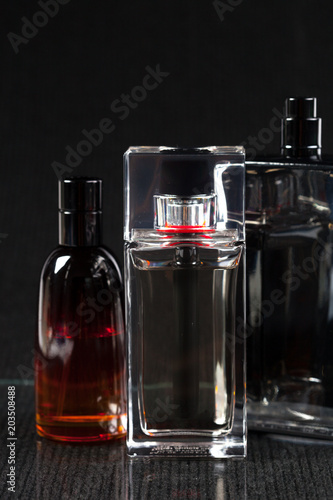 perfume bottle on a dark background