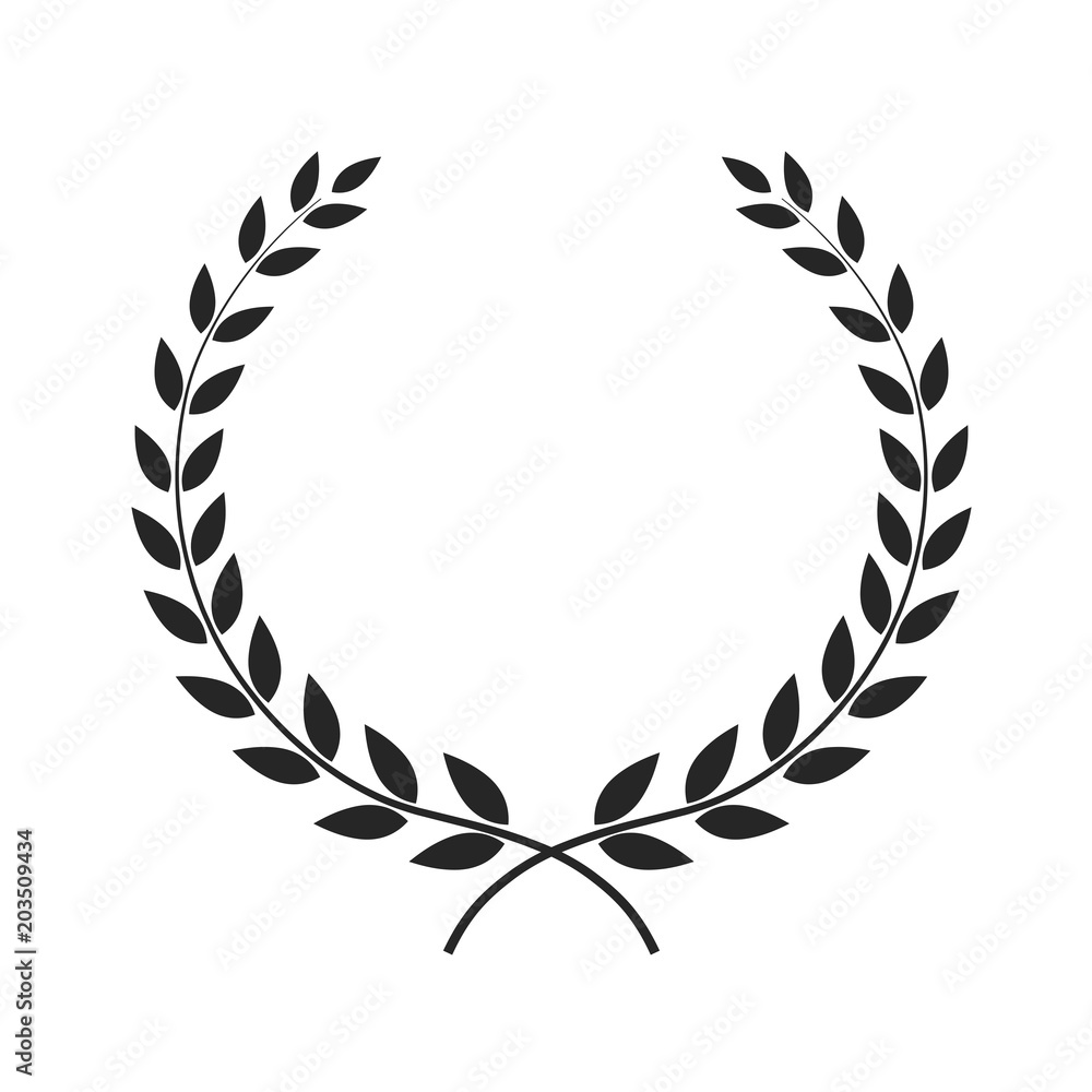 Laurel wreath vector illustration placed on white. Stock Vector | Adobe ...