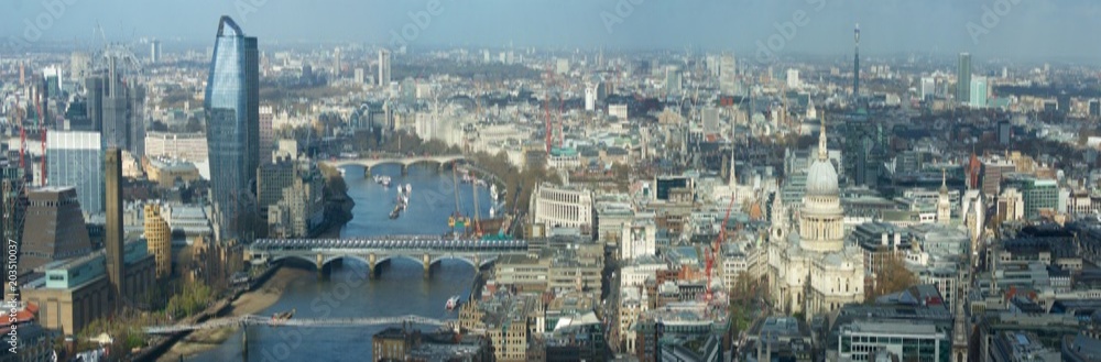 River Thames in London panorama