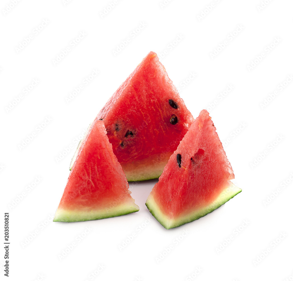 Slice of watermelon on white background Slice of watermelon on white background